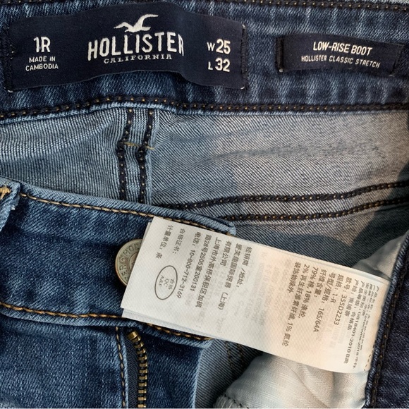 Hollister Women’s Bootcut Jeans Size 25x32 1S Low Rise Classic Stretch Med Wash - Picture 4 of 4